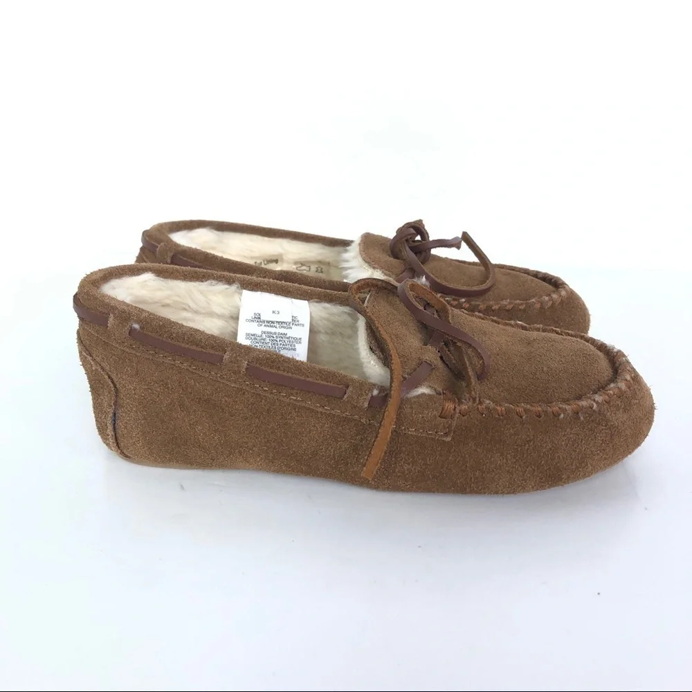 Crewcuts brown moccasin slippers K3